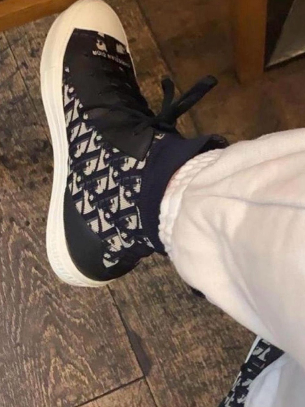 Dior Walk’N’Dior Oblique High Top Sneakers Size 40 US 9.5 Navy